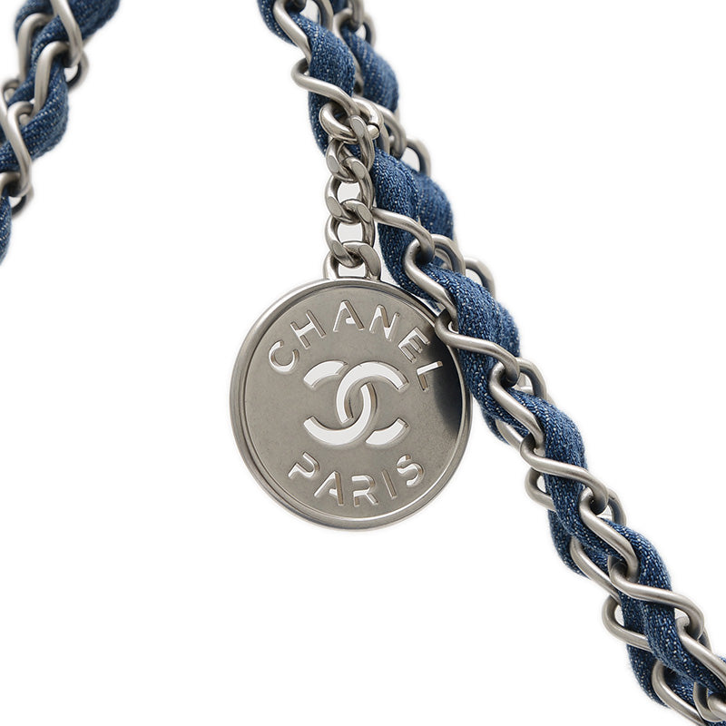 シャネル22 スモール チェーンショルダー デニム ブルー AS3260 ショルダーバッグ
