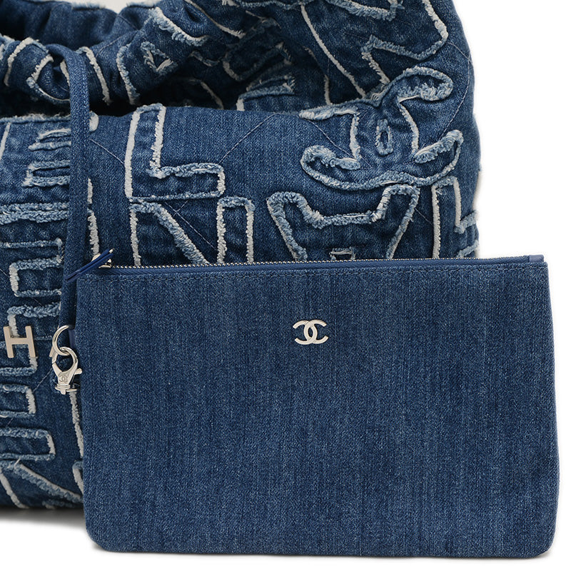 シャネル22 スモール チェーンショルダー デニム ブルー AS3260 ショルダーバッグ