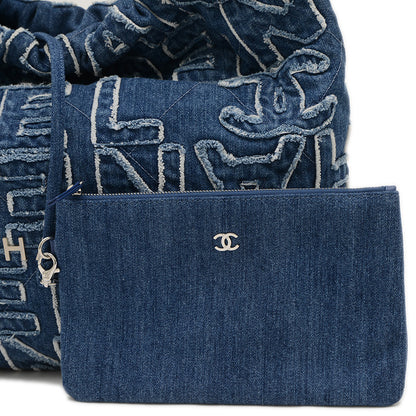 シャネル22 スモール チェーンショルダー デニム ブルー AS3260 ショルダーバッグ