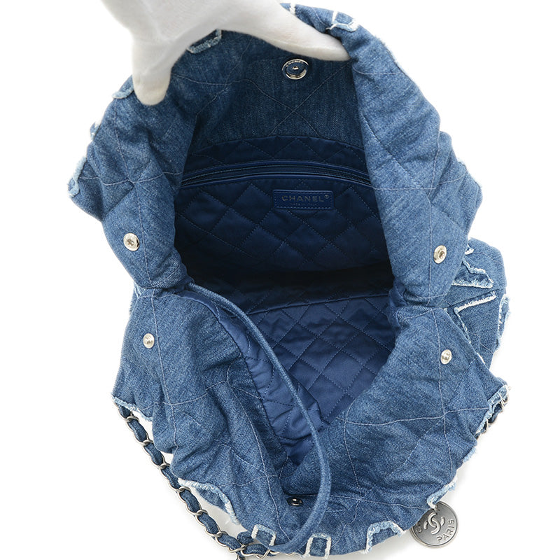 シャネル22 スモール チェーンショルダー デニム ブルー AS3260 ショルダーバッグ
