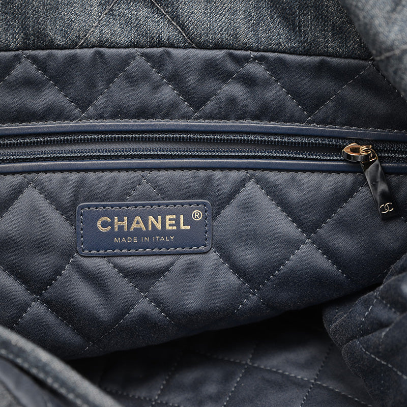シャネル22 スモール チェーンショルダー デニム ブルー AS3260 ショルダーバッグ