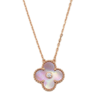 ヴィンテージアルハンブラ ネックレス K18PG/ピンクシェル/ダイヤ ネックレス