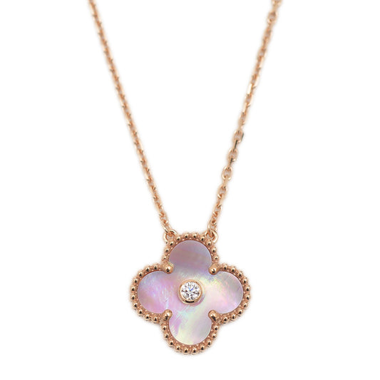 ヴィンテージアルハンブラ ネックレス K18PG/ピンクシェル/ダイヤ ネックレス