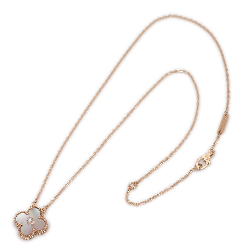 ヴィンテージアルハンブラ ネックレス K18PG/ピンクシェル/ダイヤ ネックレス