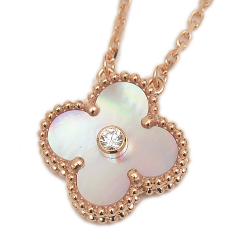 ヴィンテージアルハンブラ ネックレス K18PG/ピンクシェル/ダイヤ ネックレス