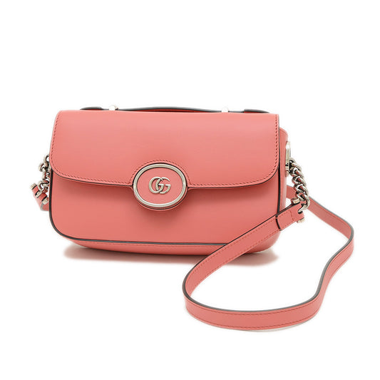 プチGG ミニ ショルダーバッグ レザー ピンク 739722 ショルダーバッグ