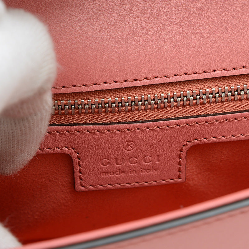 プチGG ミニ ショルダーバッグ レザー ピンク 739722 ショルダーバッグ