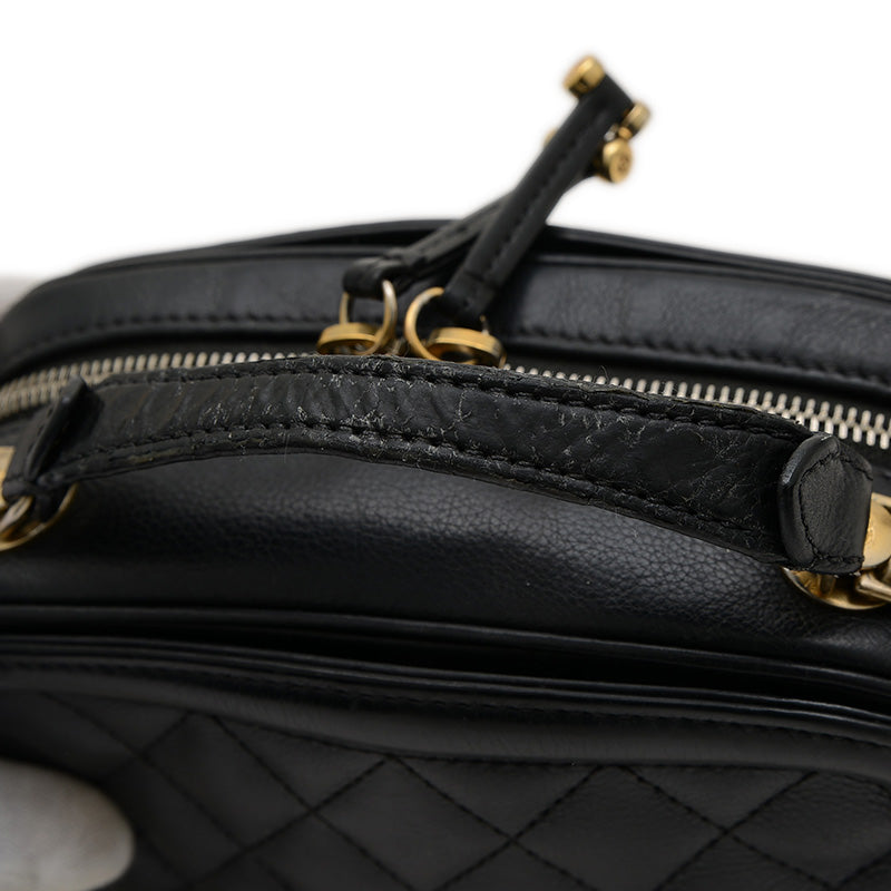 マトラッセ チェーンショルダーバッグ ブラック ラムスキン ゴールド金具 AS3221 ハンドバッグ