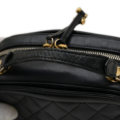 マトラッセ チェーンショルダーバッグ ブラック ラムスキン ゴールド金具 AS3221 ハンドバッグ