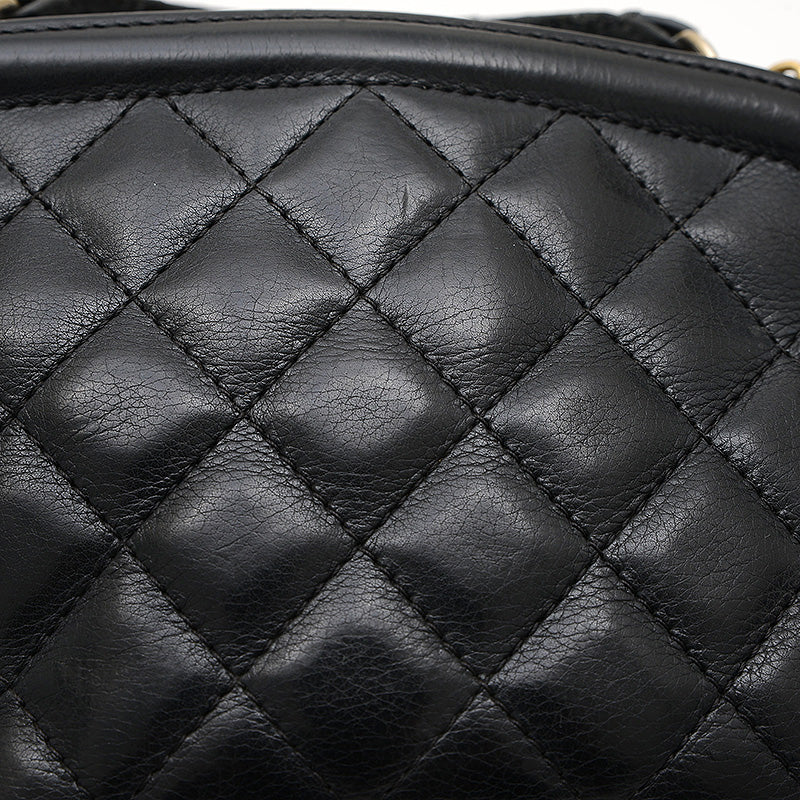 マトラッセ チェーンショルダーバッグ ブラック ラムスキン ゴールド金具 AS3221 ハンドバッグ