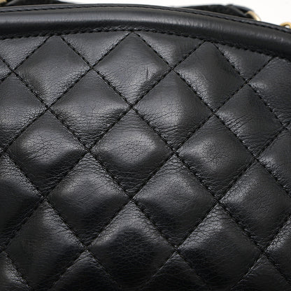 マトラッセ チェーンショルダーバッグ ブラック ラムスキン ゴールド金具 AS3221 ハンドバッグ