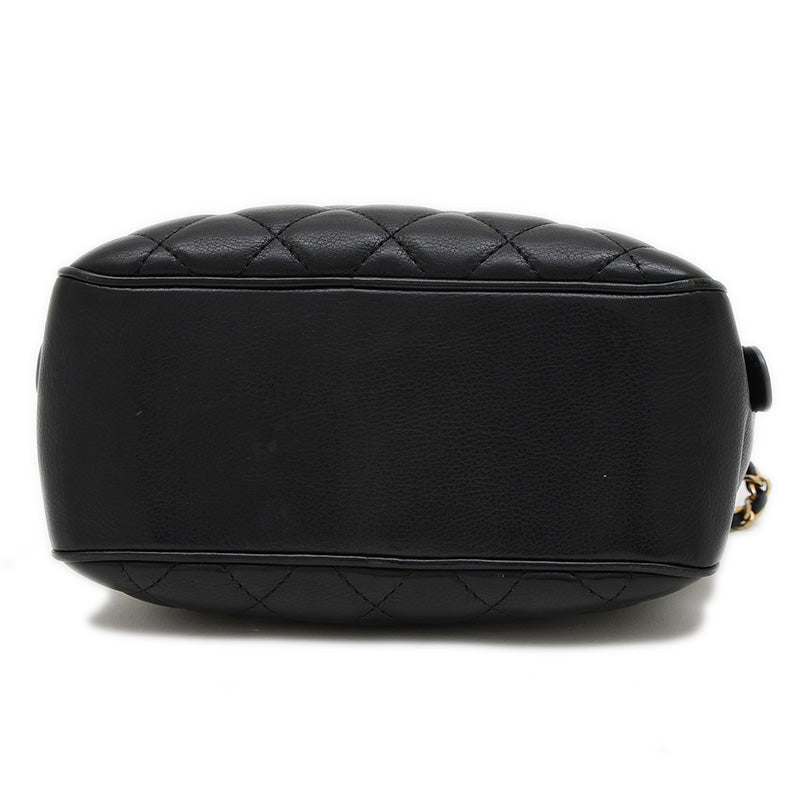 マトラッセ チェーンショルダーバッグ ブラック ラムスキン ゴールド金具 AS3221 ハンドバッグ