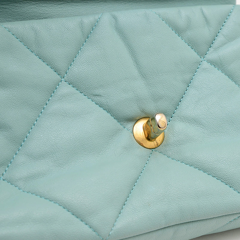 シャネル19 ディズヌフ ラムスキン チェーンショルダーバッグ ブルー AS1160 ショルダーバッグ