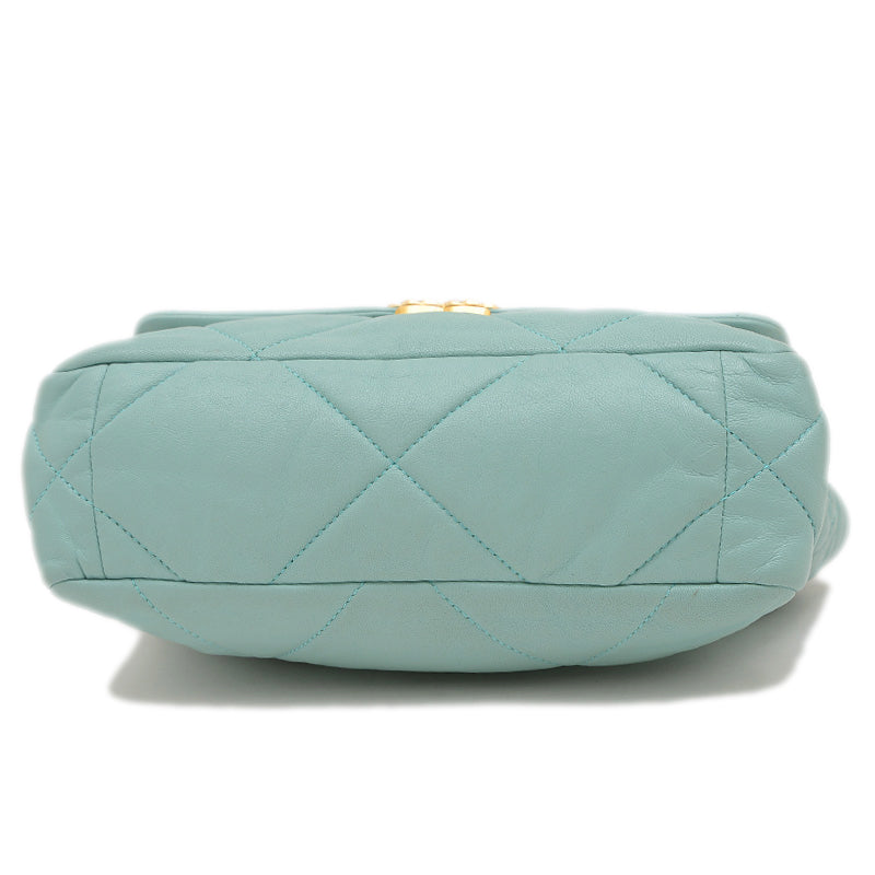 シャネル19 ディズヌフ ラムスキン チェーンショルダーバッグ ブルー AS1160 ショルダーバッグ