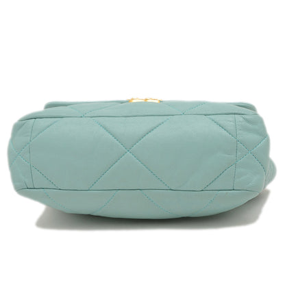 シャネル19 ディズヌフ ラムスキン チェーンショルダーバッグ ブルー AS1160 ショルダーバッグ