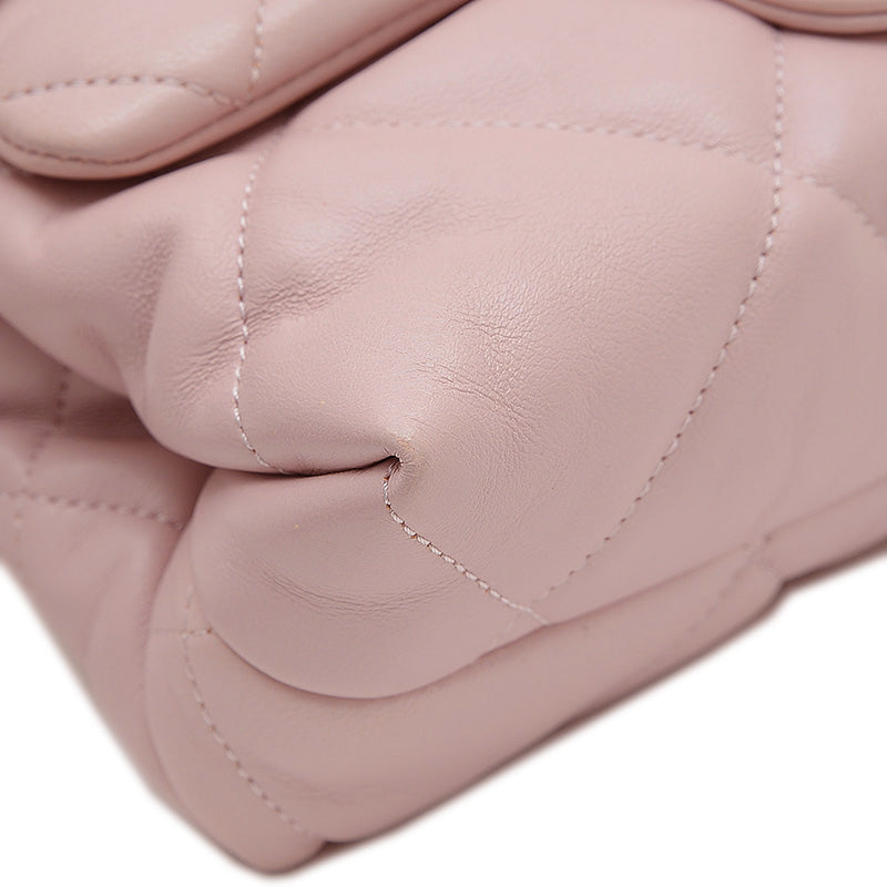 マトラッセ チェーンショルダーバッグ ピンク ラムスキン ゴールド金具 ショルダーバッグ