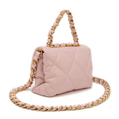 マトラッセ チェーンショルダーバッグ ピンク ラムスキン ゴールド金具 ショルダーバッグ