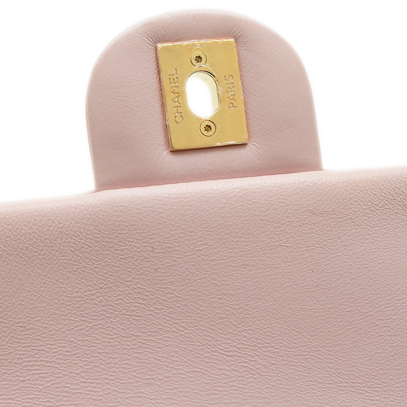 マトラッセ チェーンショルダーバッグ ピンク ラムスキン ゴールド金具 ショルダーバッグ