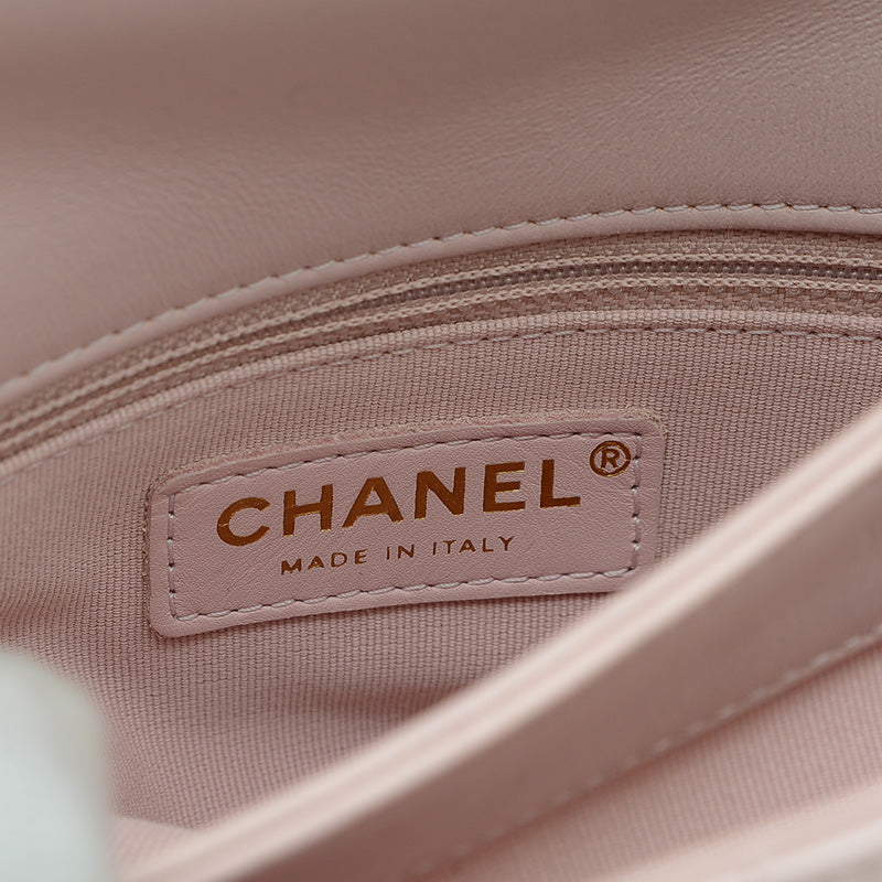 マトラッセ チェーンショルダーバッグ ピンク ラムスキン ゴールド金具 ショルダーバッグ