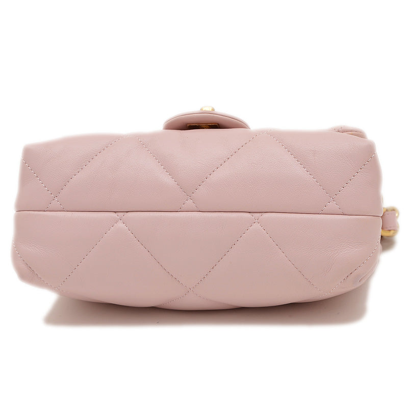 マトラッセ チェーンショルダーバッグ ピンク ラムスキン ゴールド金具 ショルダーバッグ