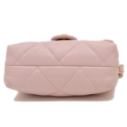 マトラッセ チェーンショルダーバッグ ピンク ラムスキン ゴールド金具 ショルダーバッグ