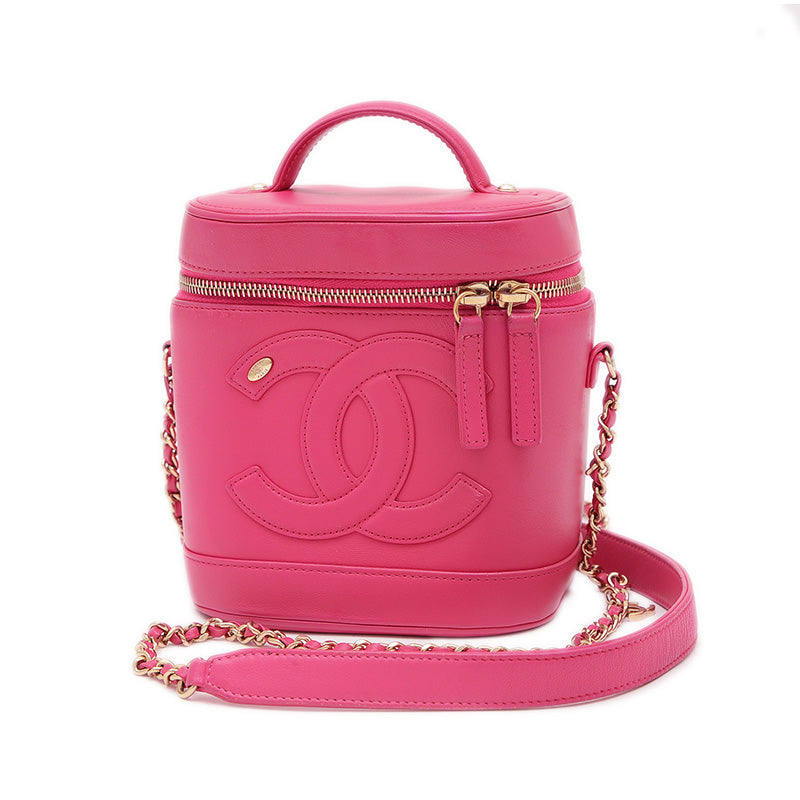 ココマーク バニティ チェーンショルダーバッグ ラムスキン ピンク AS0323 ショルダーバッグ