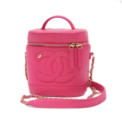ココマーク バニティ チェーンショルダーバッグ ラムスキン ピンク AS0323 ショルダーバッグ