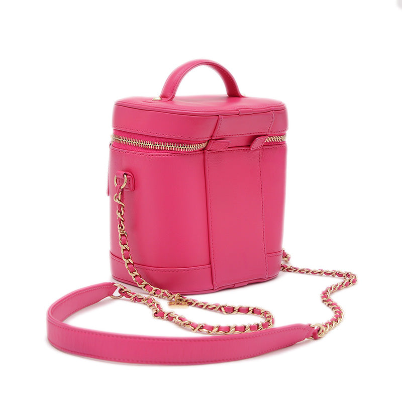 ココマーク バニティ チェーンショルダーバッグ ラムスキン ピンク AS0323 ショルダーバッグ