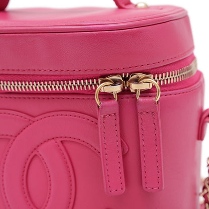 ココマーク バニティ チェーンショルダーバッグ ラムスキン ピンク AS0323 ショルダーバッグ