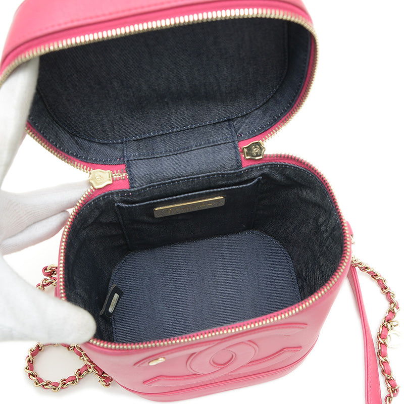 ココマーク バニティ チェーンショルダーバッグ ラムスキン ピンク AS0323 ショルダーバッグ