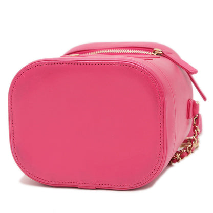 ココマーク バニティ チェーンショルダーバッグ ラムスキン ピンク AS0323 ショルダーバッグ
