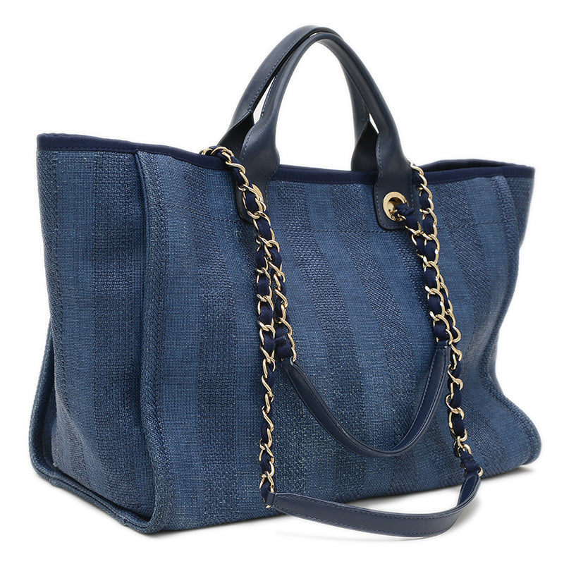 ドーヴィルGM 2Wayトートバッグ ラフィア/レザー ブルー A66941 トートバッグ