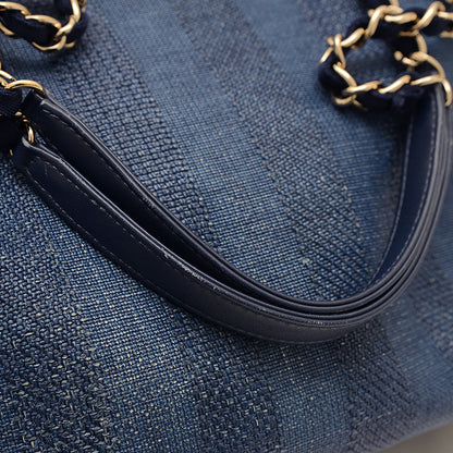 ドーヴィルGM 2Wayトートバッグ ラフィア/レザー ブルー A66941 トートバッグ