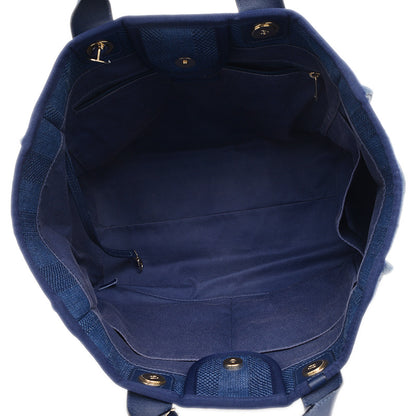 ドーヴィルGM 2Wayトートバッグ ラフィア/レザー ブルー A66941 トートバッグ