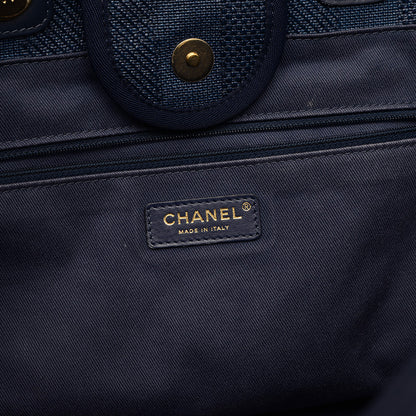 ドーヴィルGM 2Wayトートバッグ ラフィア/レザー ブルー A66941 トートバッグ