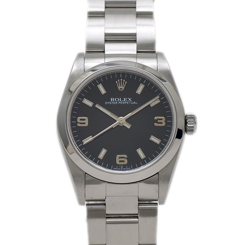 オイスターパーペチュアル 黒文字盤 SS 77080 オートマ ボーイズ 腕時計