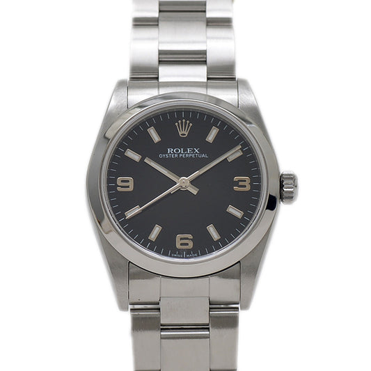 オイスターパーペチュアル 黒文字盤 SS 77080 オートマ ボーイズ 腕時計