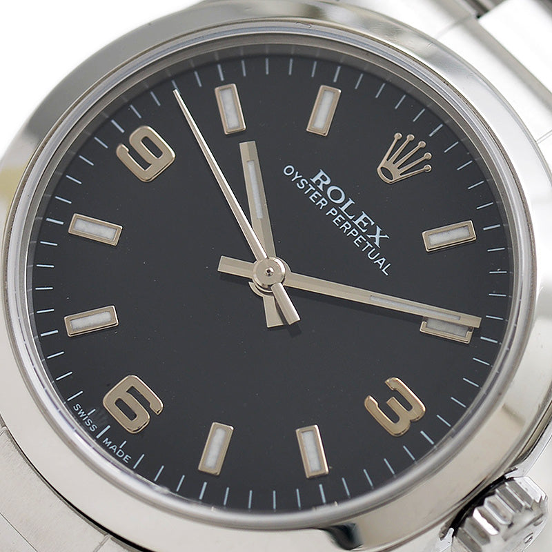 オイスターパーペチュアル 黒文字盤 SS 77080 オートマ ボーイズ 腕時計
