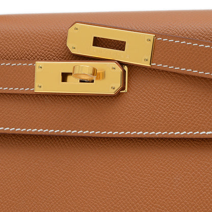 ケリー28 外縫い エプソン ゴールド ゴールド金具 K刻印 ハンドバッグ