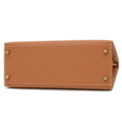 ケリー28 外縫い エプソン ゴールド ゴールド金具 K刻印 ハンドバッグ