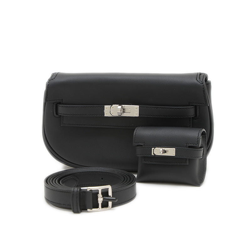 ケリームーヴ スイフト ブラック シルバー金具 W刻印 ショルダーバッグ