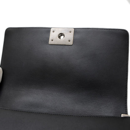 ボーイシャネル チェーンショルダー ラムスキン ブラック シルバー金具 A67086 ショルダーバッグ