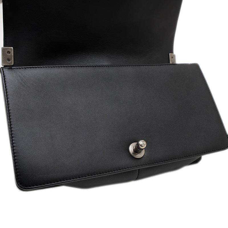 ボーイシャネル チェーンショルダー ラムスキン ブラック シルバー金具 A67086 ショルダーバッグ