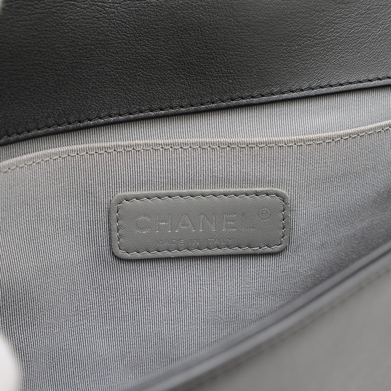 ボーイシャネル チェーンショルダー ラムスキン ブラック シルバー金具 A67086 ショルダーバッグ