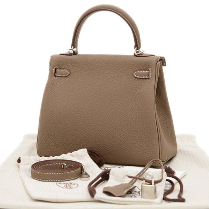 ケリー25 内縫い トゴ エトゥープ シルバー金具 W刻印 ハンドバッグ