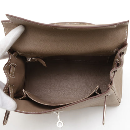 ケリー25 内縫い トゴ エトゥープ シルバー金具 W刻印 ハンドバッグ