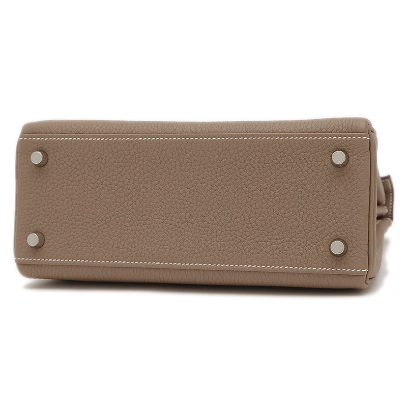 ケリー25 内縫い トゴ エトゥープ シルバー金具 W刻印 ハンドバッグ