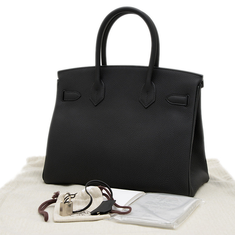 バーキン30 トゴ ブラック シルバー金具 Z刻印 ハンドバッグ