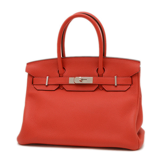 バーキン30 トゴ ヴァーミリオンレッド シルバー金具 X刻印 ハンドバッグ