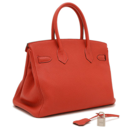 バーキン30 トゴ ヴァーミリオンレッド シルバー金具 X刻印 ハンドバッグ